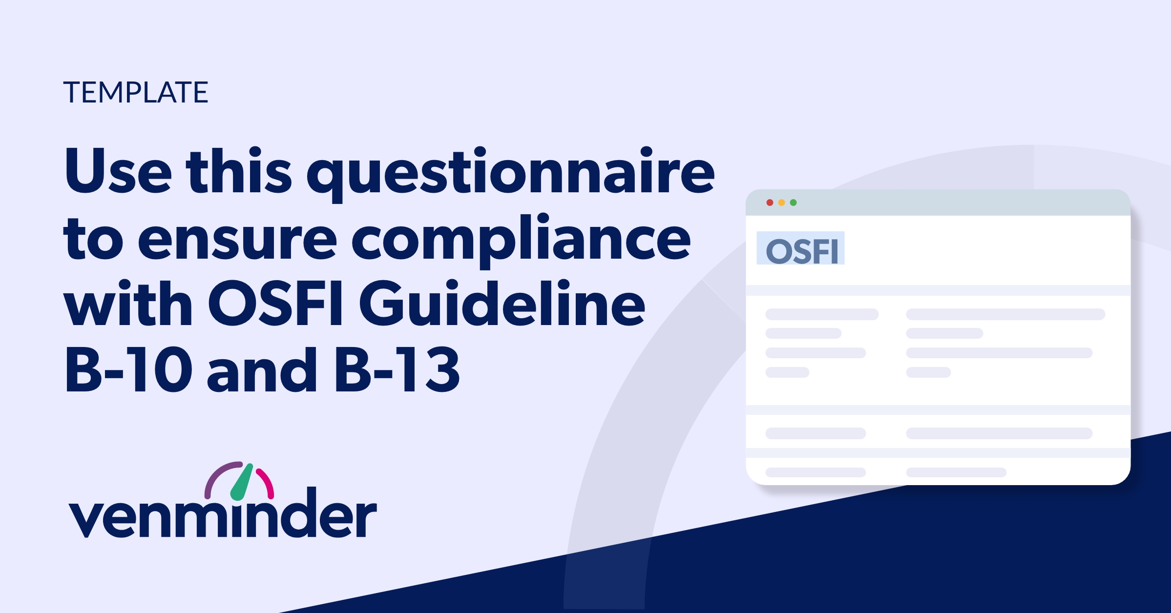 OSFI Guideline B-10 And B-13 Sample Vendor Questionnaire